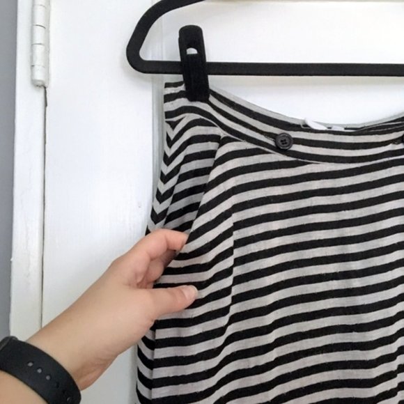 BCBGeneration Striped Asymmetrical High Low Skirt Black White S - Picture 4 of 5